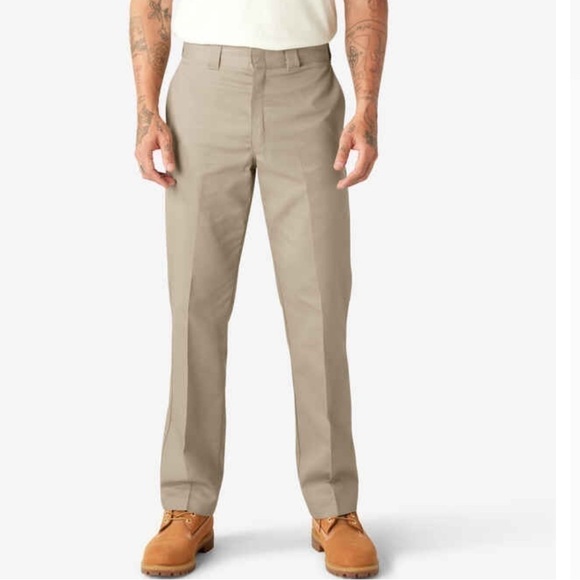 👖Dickies Flex | Khaki Work/school Pants Straight Leg Midrise Size 29/30 - Picture 1 of 11